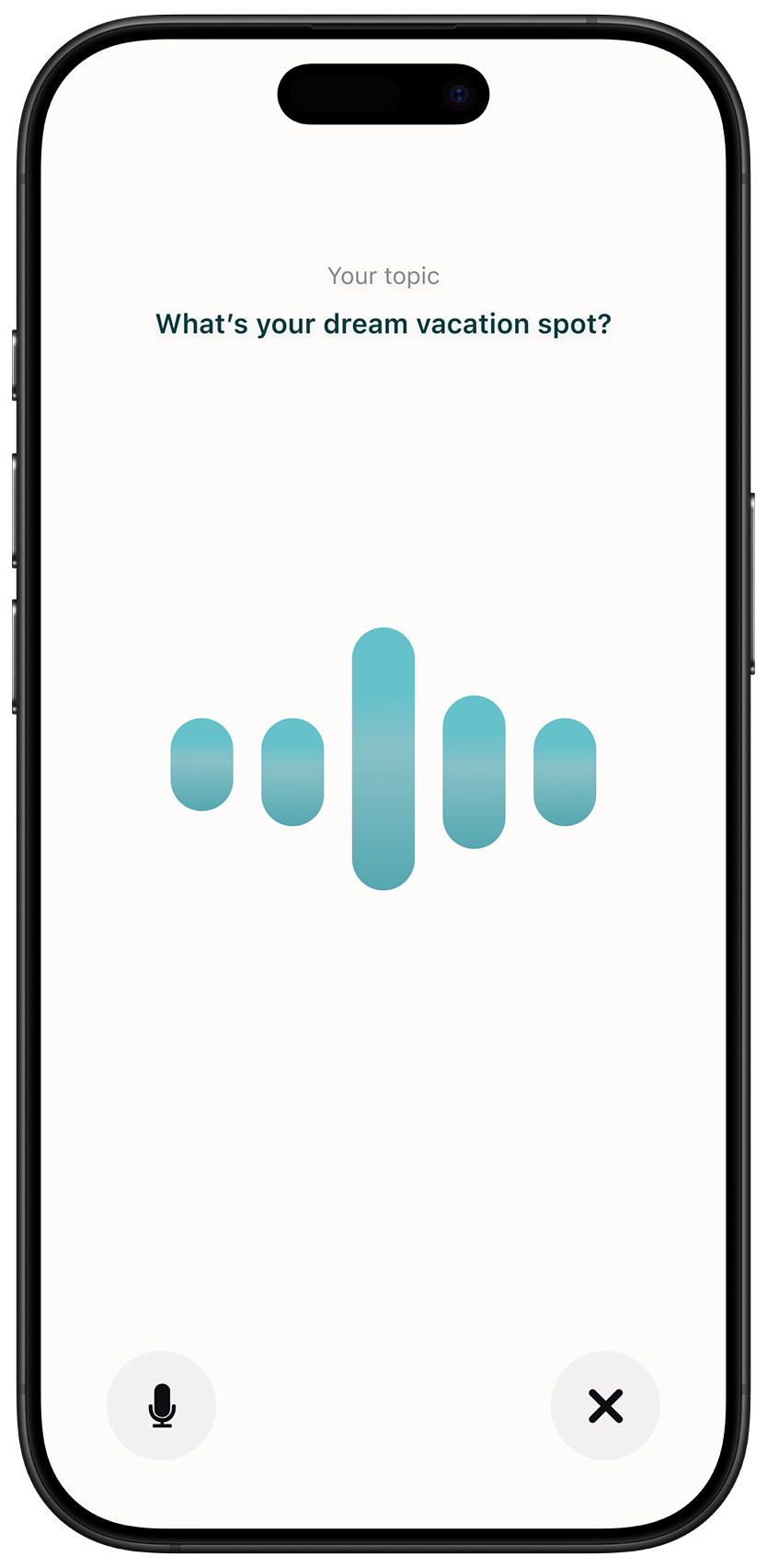 OutLoud app practice screen